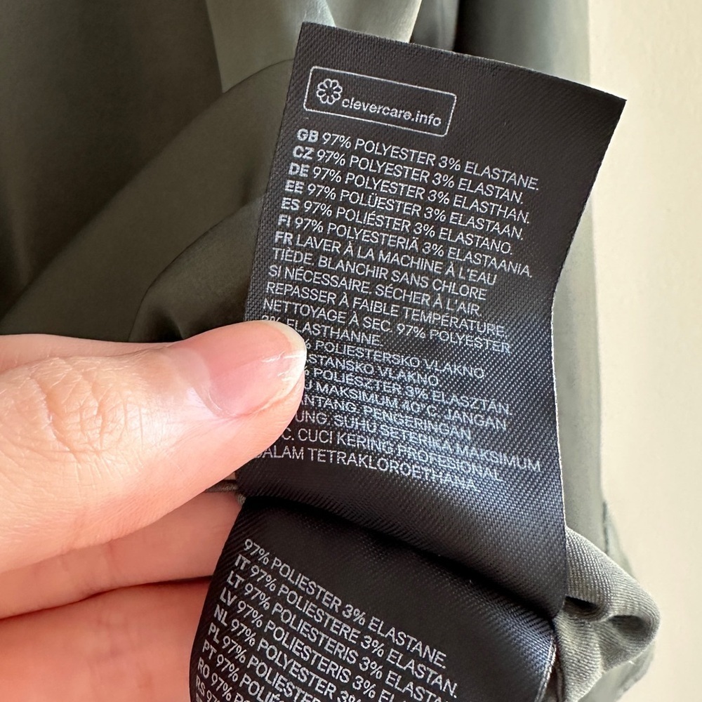 H&M Green Satin Button Down Shirt, Size Large - Picture 12 of 16